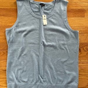 Talbots Sleeveless Shell Sweater Top Size Large mist Blue